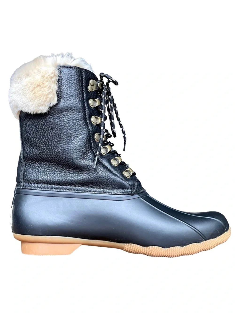 goop x Sperry Luxe Leather Shearling Duck Boots Size 10 - Picture 4 of 15